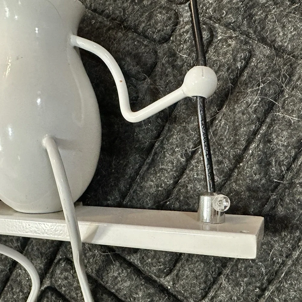 Pair Stick Figure Swing Wall Sconce Lamps 2-Light White Modern Novelty Untested